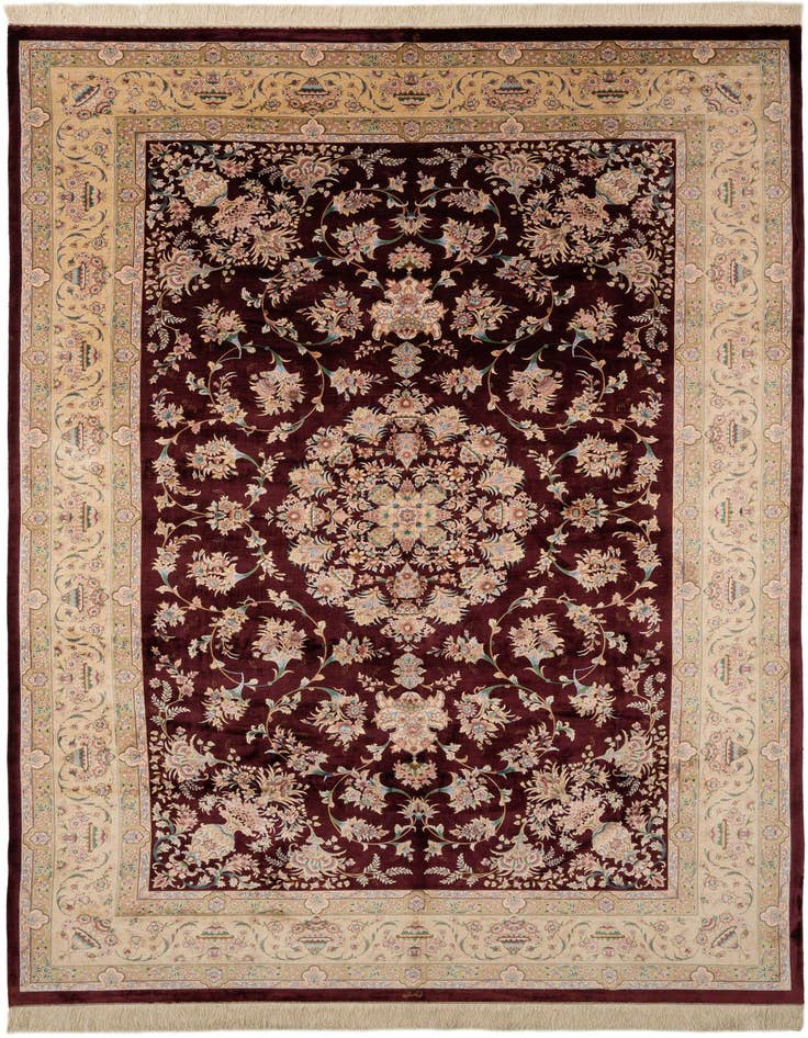 Detail image of  6' 4 x 10' 3 Ghom Design Rug