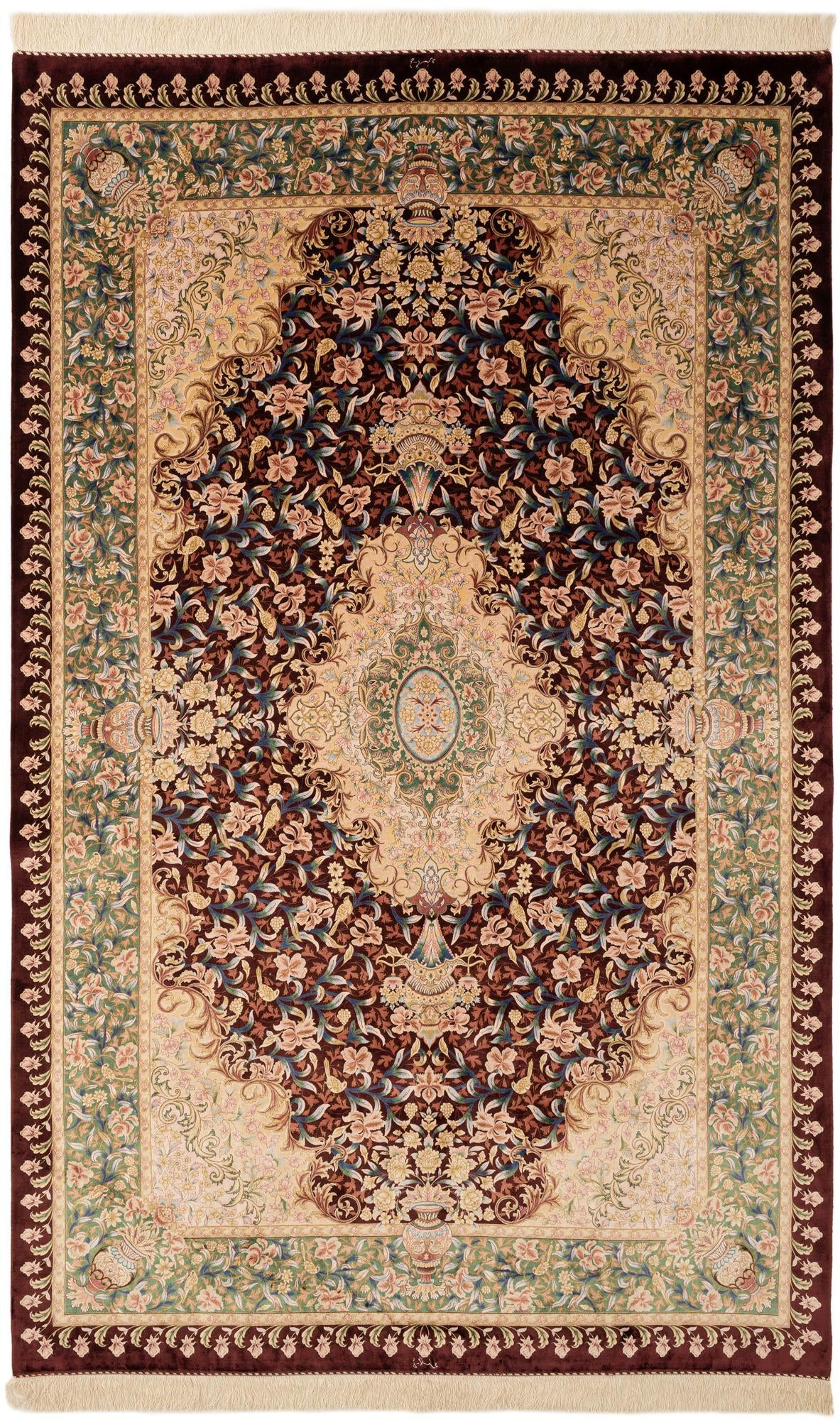  5' 7 x 9' 1 Ghom Design Rug