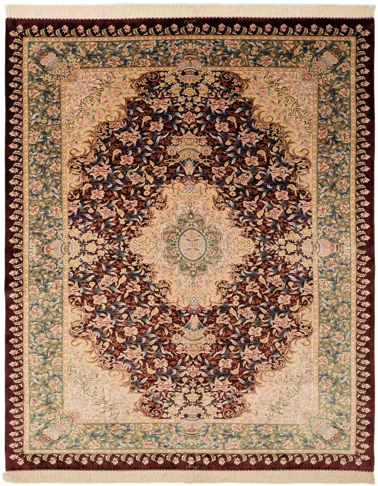 Detail image of  5' 7 x 9' 1 Ghom Design Rug