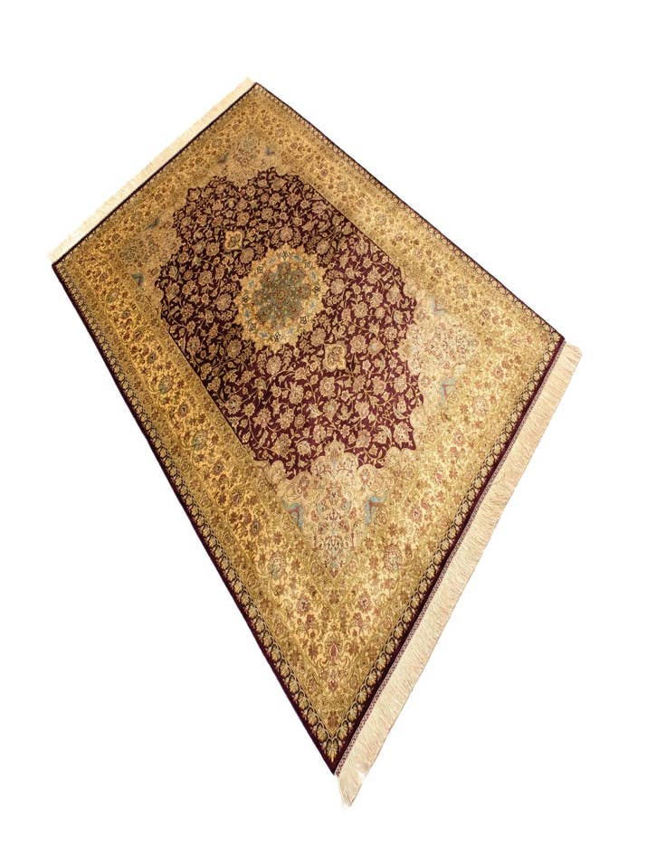 Detail image of  5' 2 x 7' 9 Ghom Silk Rug