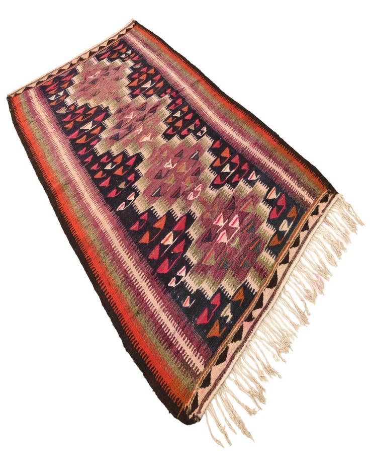 Detail image of  4' 7 x 7' 6  Hand Woven Kilim Fars Wool Rug