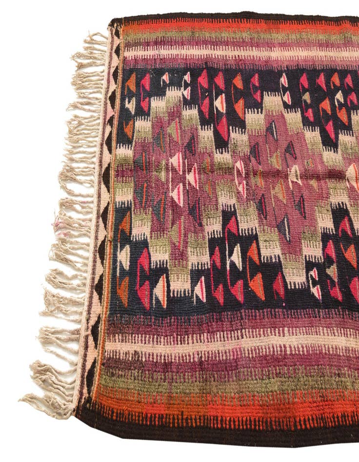 Detail image of  4' 7 x 7' 6  Hand Woven Kilim Fars Wool Rug
