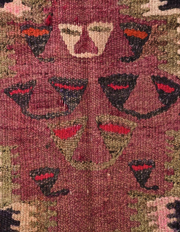 Detail image of  4' 7 x 7' 6  Hand Woven Kilim Fars Wool Rug