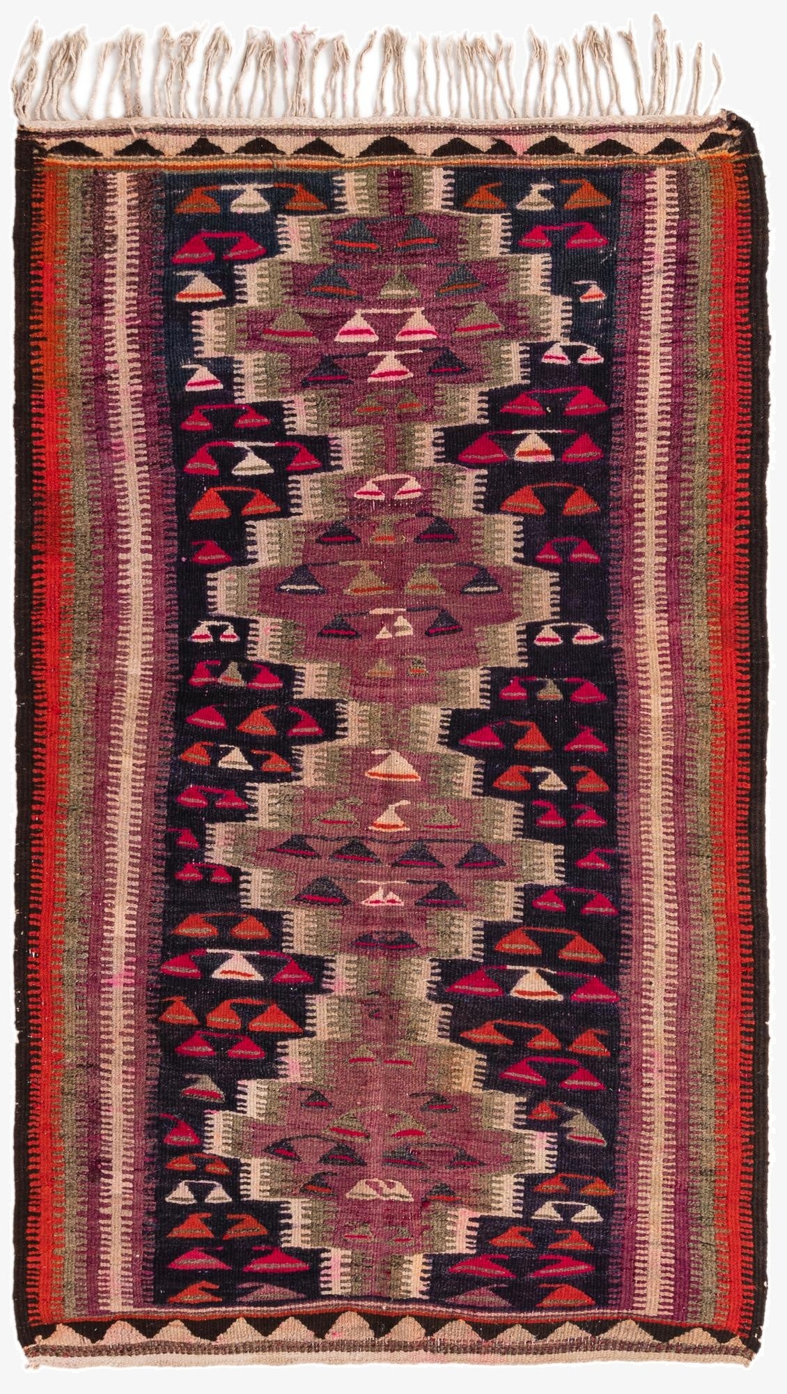  4' 7 x 7' 6  Hand Woven Kilim Fars Wool Rug