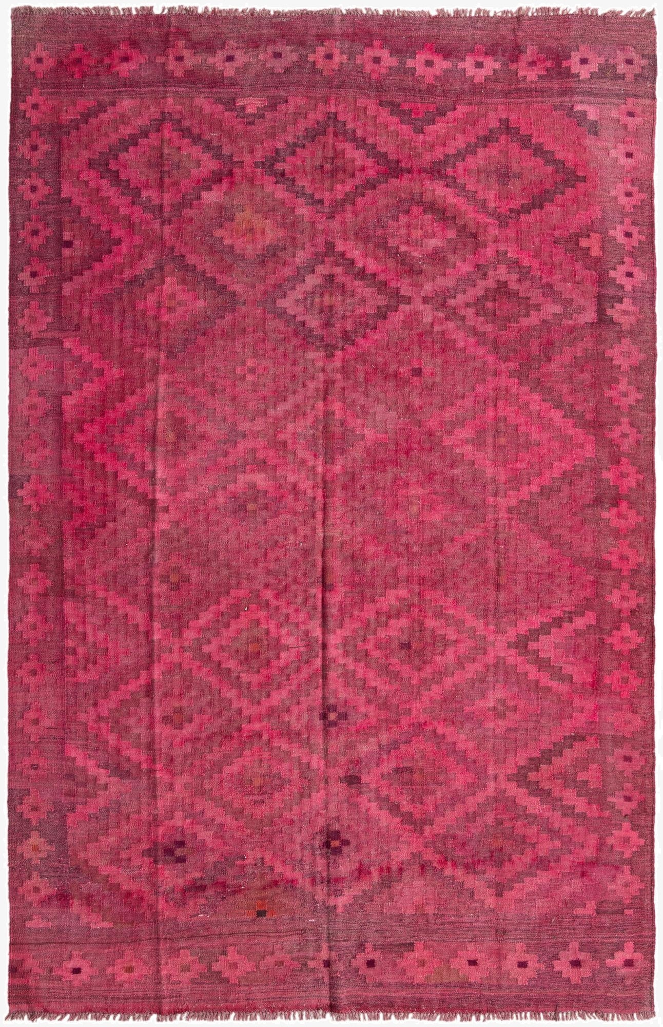  6' 2 x 9' 6  Hand Woven Kilim Modern Wool Rug