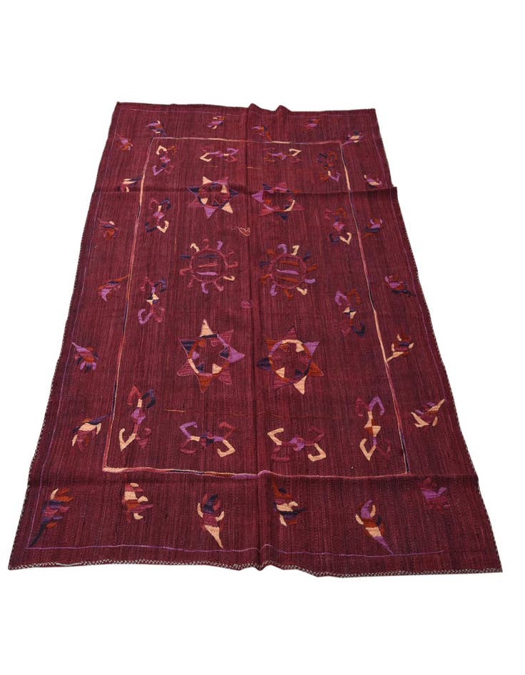 Detail image of  5' 9 x 6' 10  Hand Woven Kilim Suzani Wool Rug