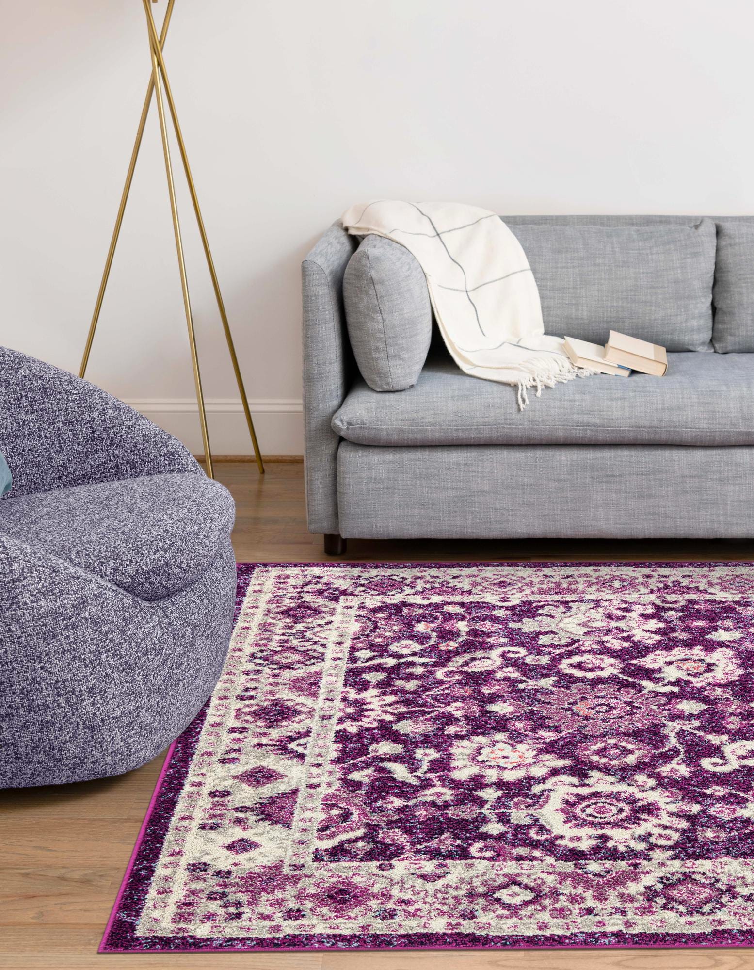 Purple 5' 3 x 8' Madeline Rug | Rugs.com