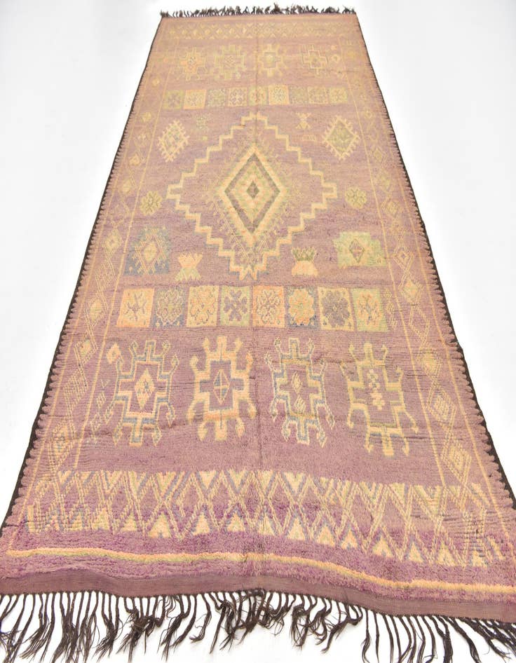 Detail image of  6' 3 x 11' 4  Hand Knotted Moroccan Wool Rug