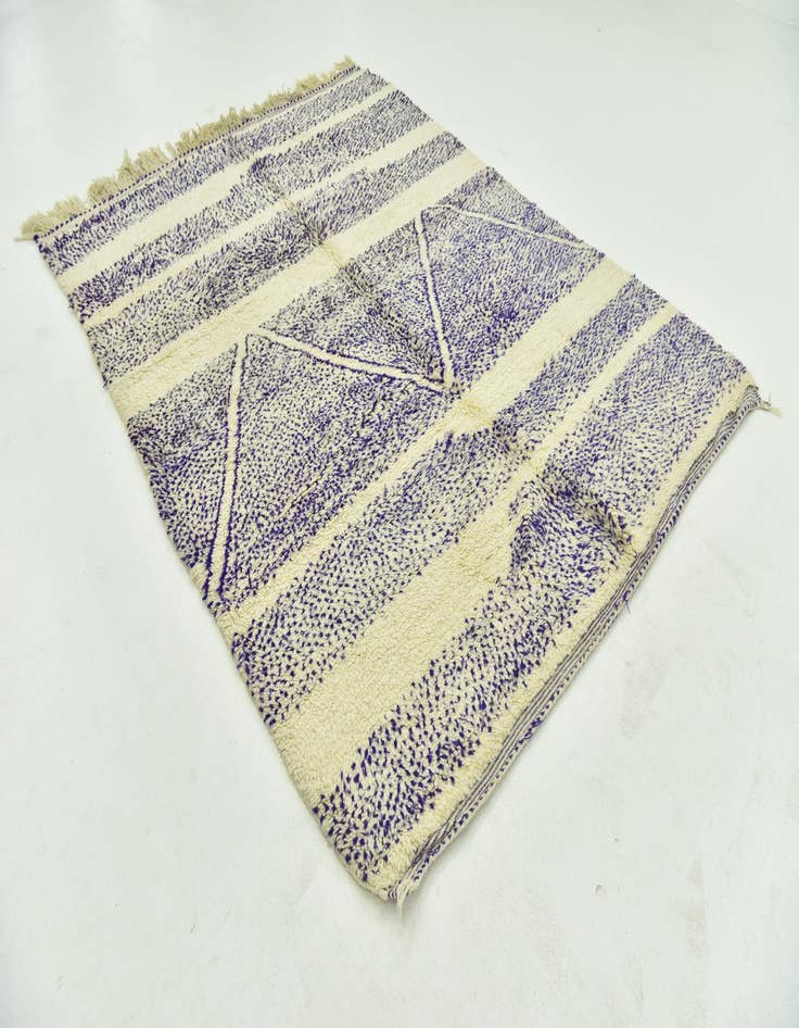 Detail image of  6' 8 x 9'  Hand Knotted Moroccan Wool Rug