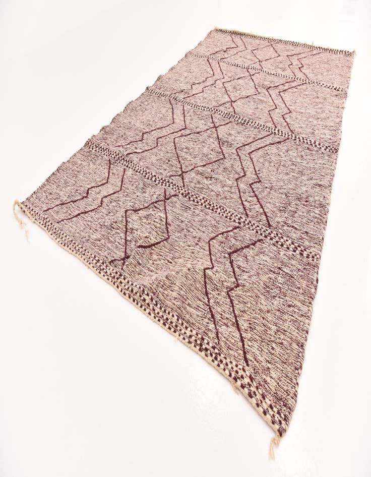 Detail image of  6' 4 x 10'  Hand Knotted Moroccan Wool Rug