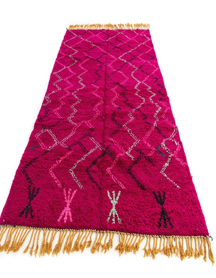 Detail image of  6' 4 x 10'  Hand Knotted Moroccan Wool Rug