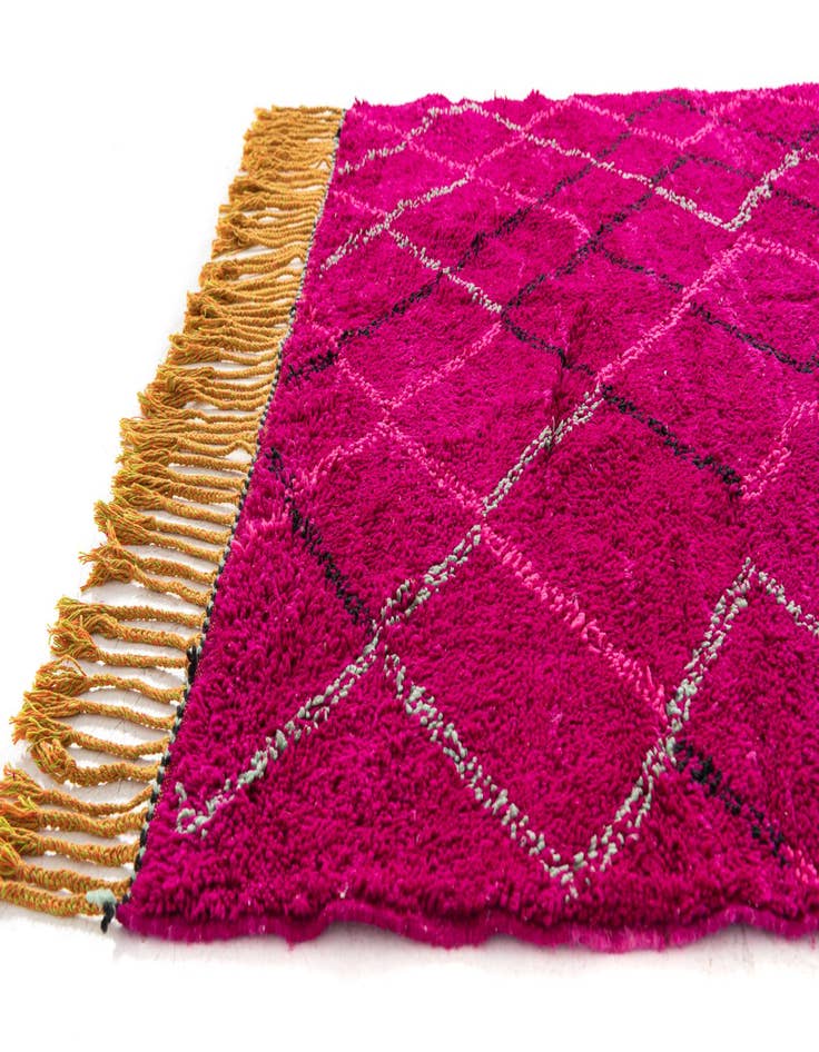 Detail image of  6' 4 x 10'  Hand Knotted Moroccan Wool Rug