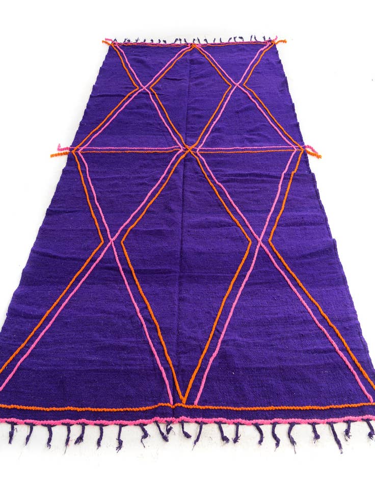 Detail image of  6' 7 x 9' 7  Hand Knotted Moroccan Wool Rug