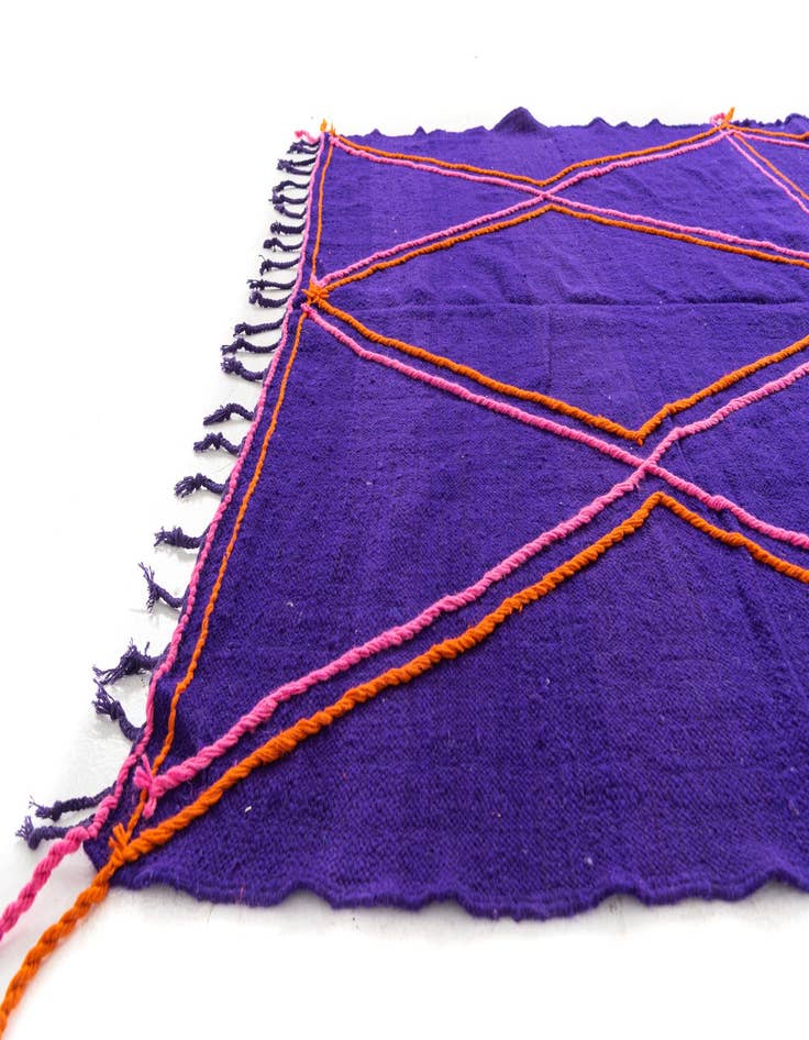 Detail image of  6' 7 x 9' 7  Hand Knotted Moroccan Wool Rug