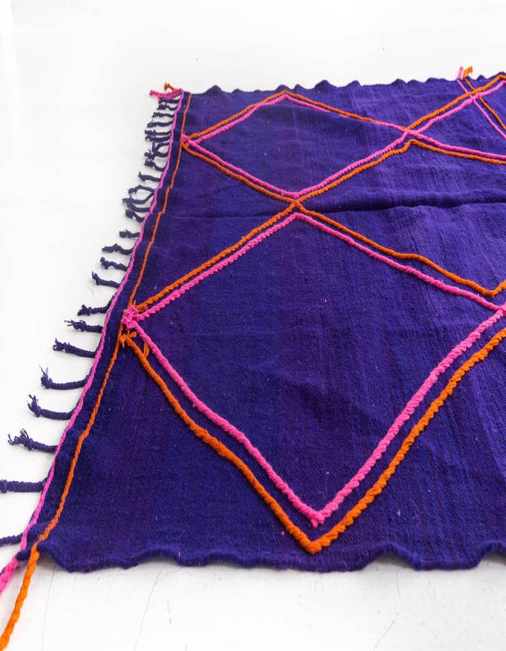 Detail image of  6' 9 x 9' 6  Hand Knotted Moroccan Wool Rug