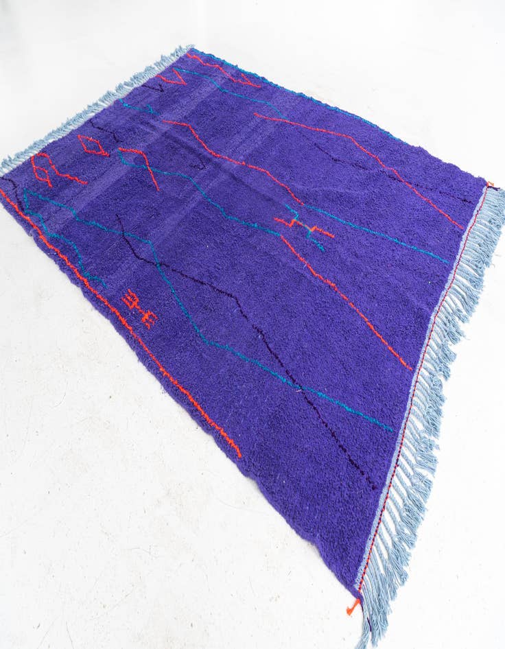 Detail image of  7' x 9' 5  Hand Knotted Moroccan Wool Rug