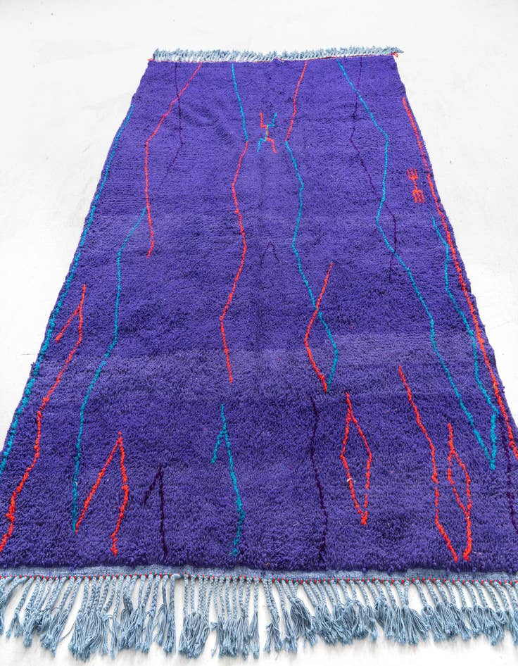 Detail image of  7' x 9' 5  Hand Knotted Moroccan Wool Rug