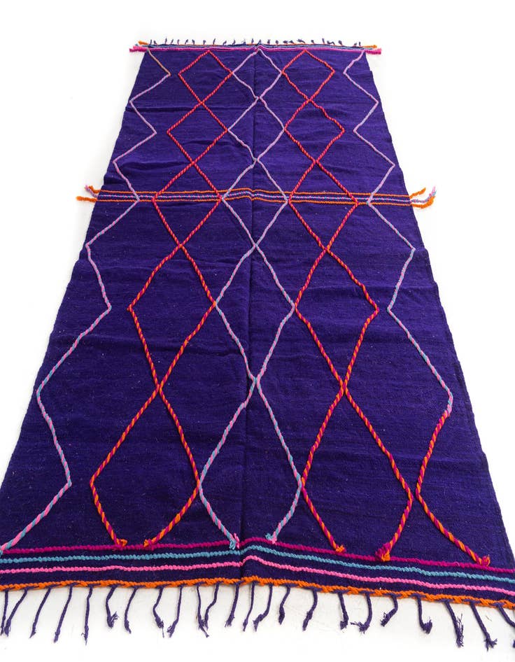 Detail image of  6' 7 x 10'  Hand Knotted Moroccan Wool Rug