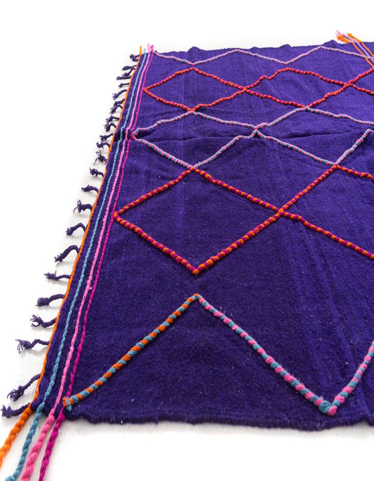 Detail image of  6' 7 x 10'  Hand Knotted Moroccan Wool Rug