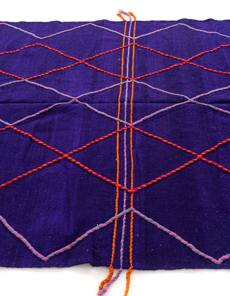 Detail image of  6' 7 x 10'  Hand Knotted Moroccan Wool Rug