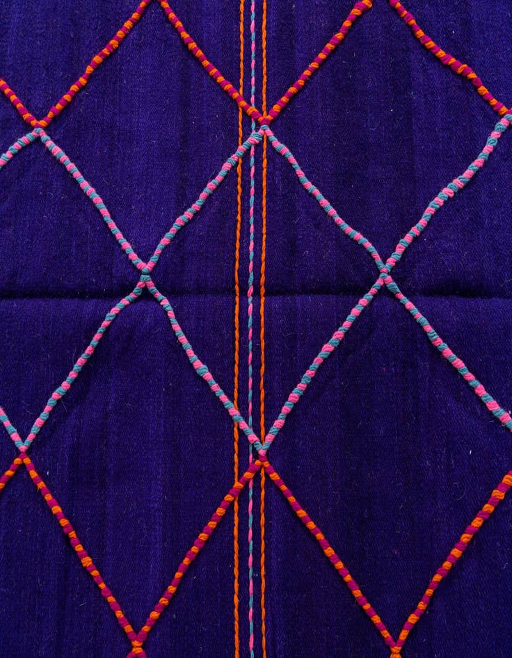 Detail image of  6' 7 x 10'  Hand Knotted Moroccan Wool Rug