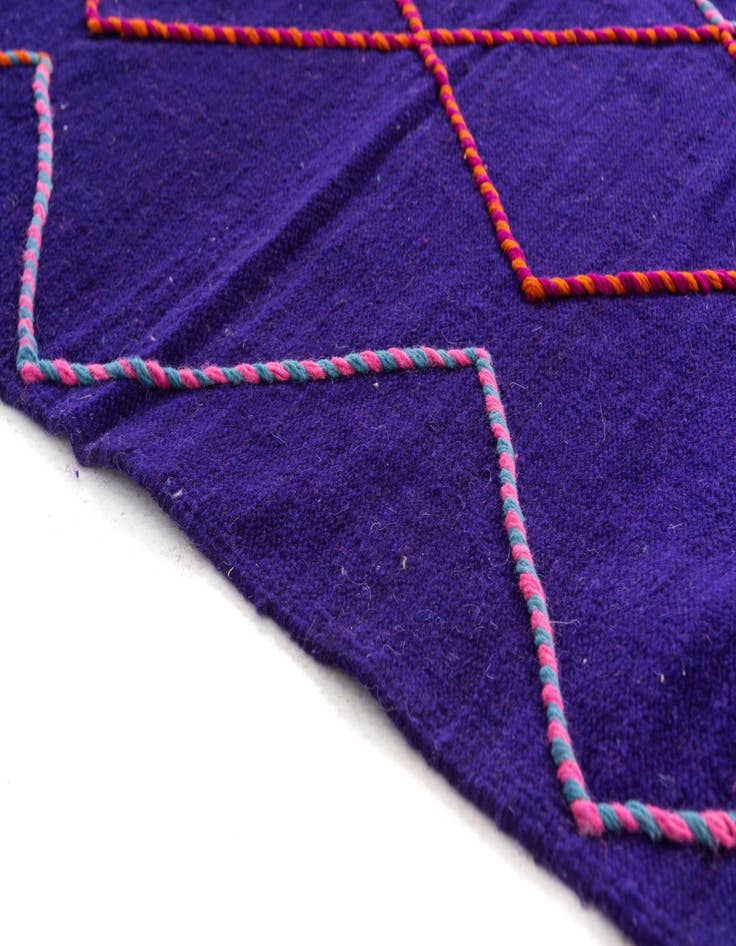 Detail image of  6' 7 x 10'  Hand Knotted Moroccan Wool Rug