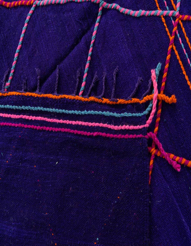 Detail image of  6' 7 x 10'  Hand Knotted Moroccan Wool Rug