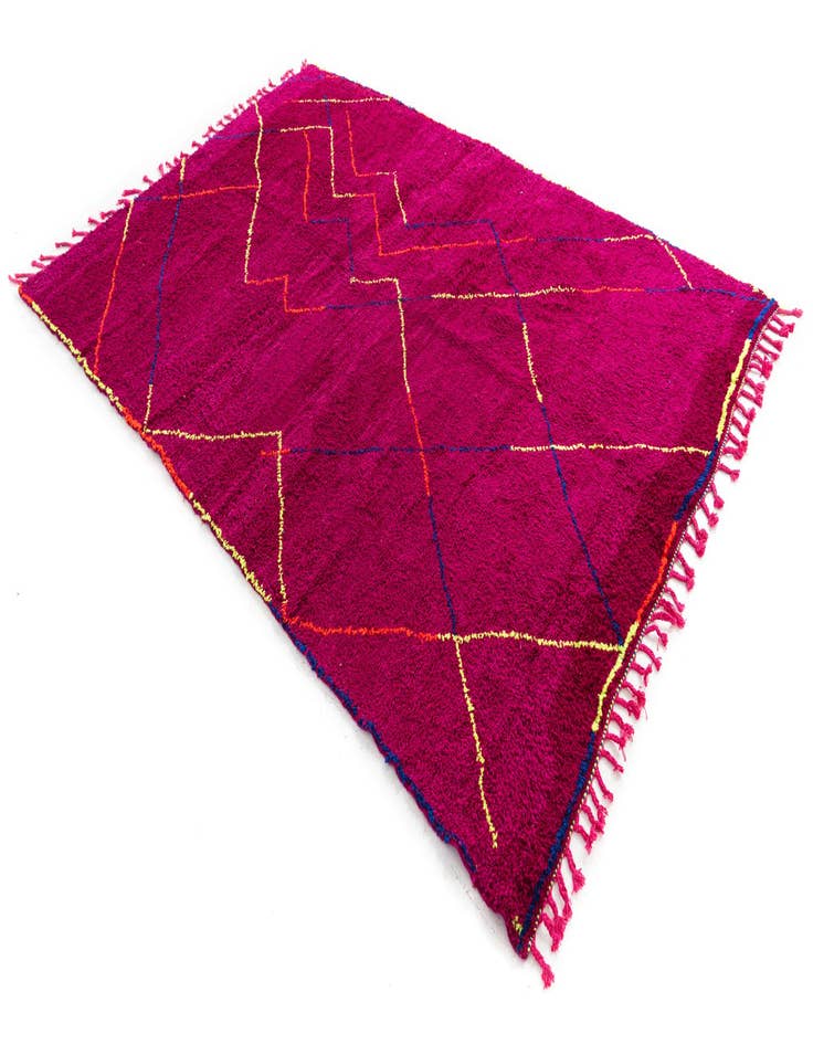 Detail image of  6' 8 x 9' 9  Hand Knotted Moroccan Wool Rug