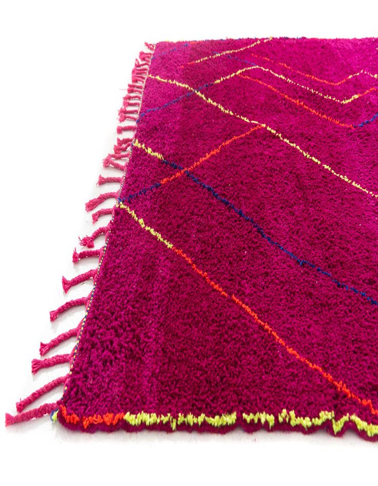 Detail image of  6' 8 x 9' 9  Hand Knotted Moroccan Wool Rug