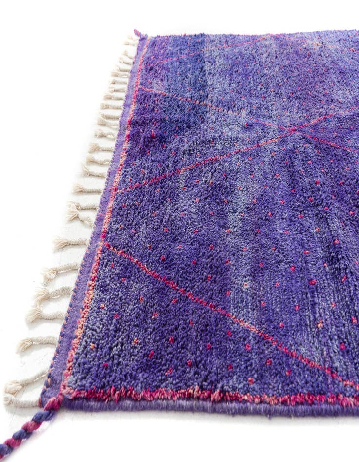 Detail image of  5' 9 x 8'  Hand Knotted Moroccan Wool Rug