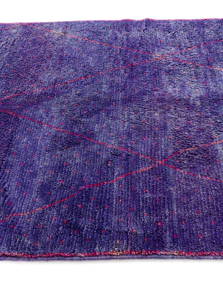 Detail image of  5' 9 x 8'  Hand Knotted Moroccan Wool Rug