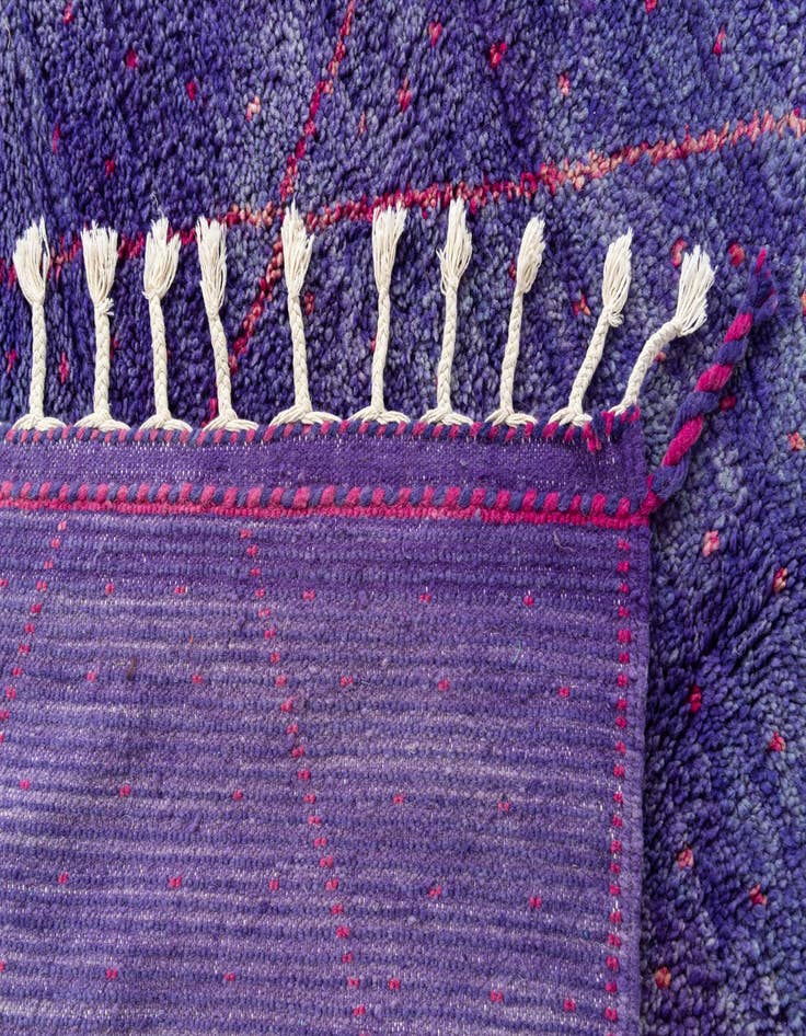 Detail image of  5' 9 x 8'  Hand Knotted Moroccan Wool Rug