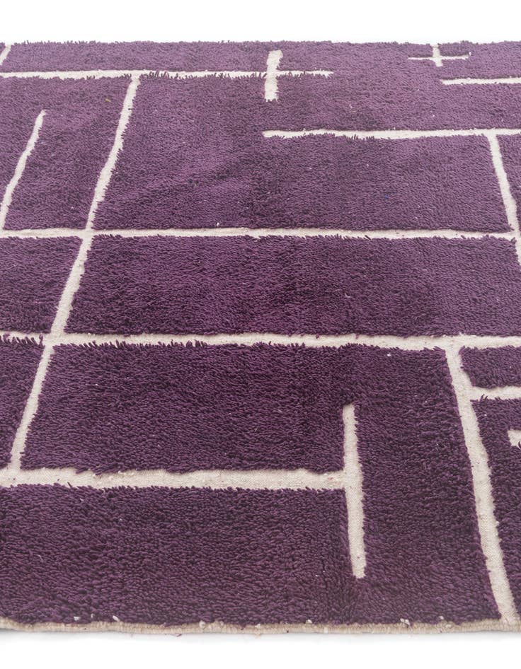 Detail image of  6' 8 x 10'  Hand Knotted Moroccan Wool Rug