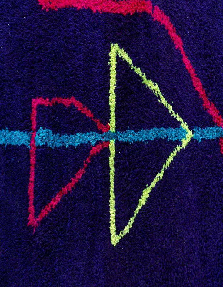 Detail image of  6' 10 x 9' 4  Hand Knotted Moroccan Wool Rug