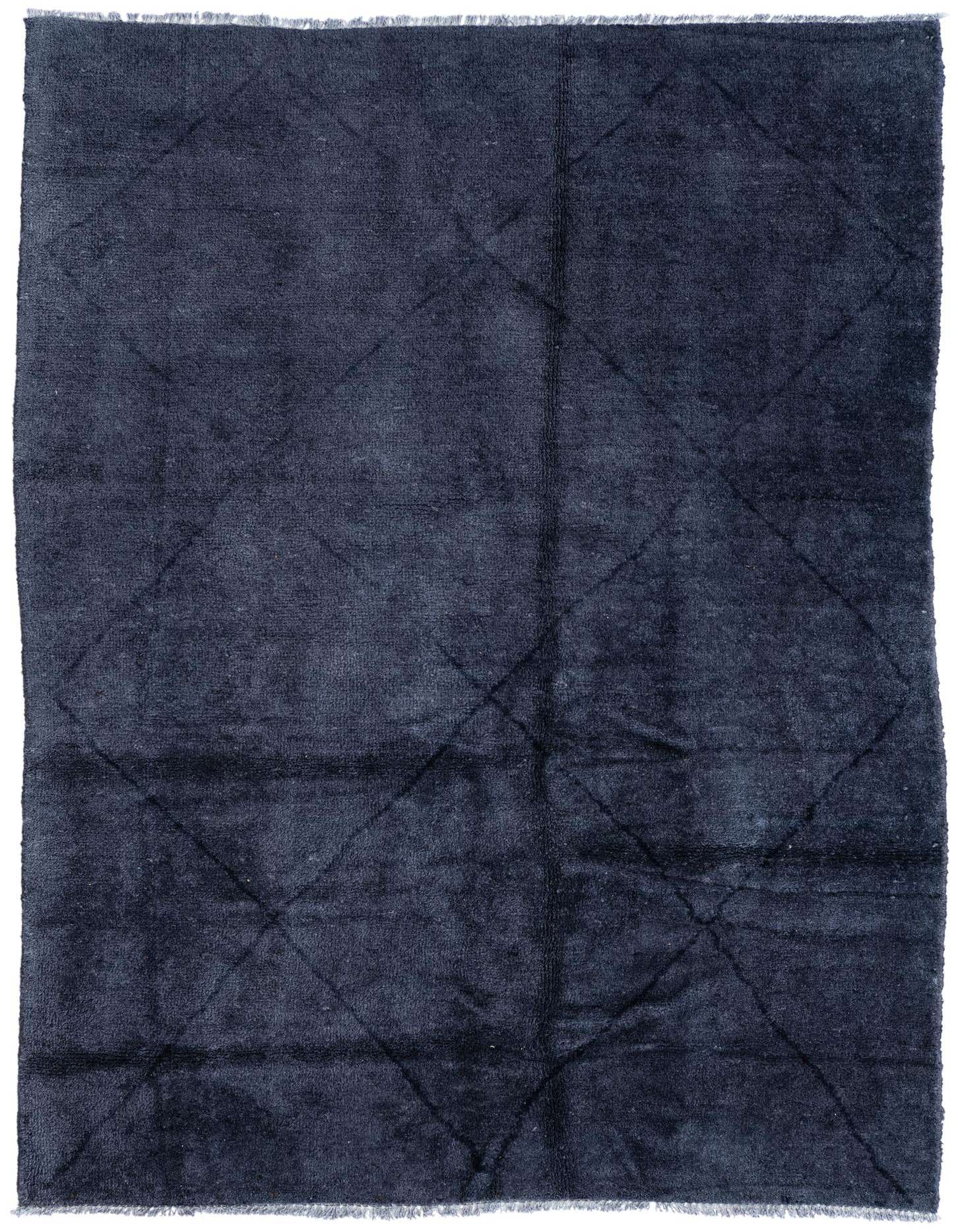 A 4x6 rectangular purple shag rug with a subtle tribal geometric pattern, suitable for a living room.