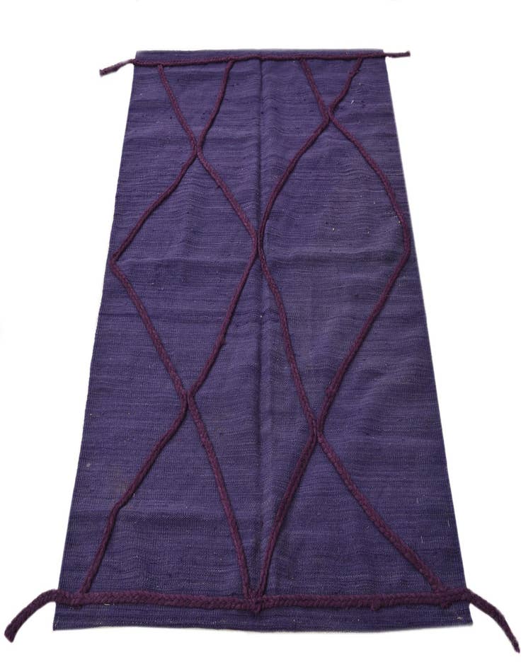 Detail image of  3' 5 x 5'  Hand Knotted Moroccan Wool Rug