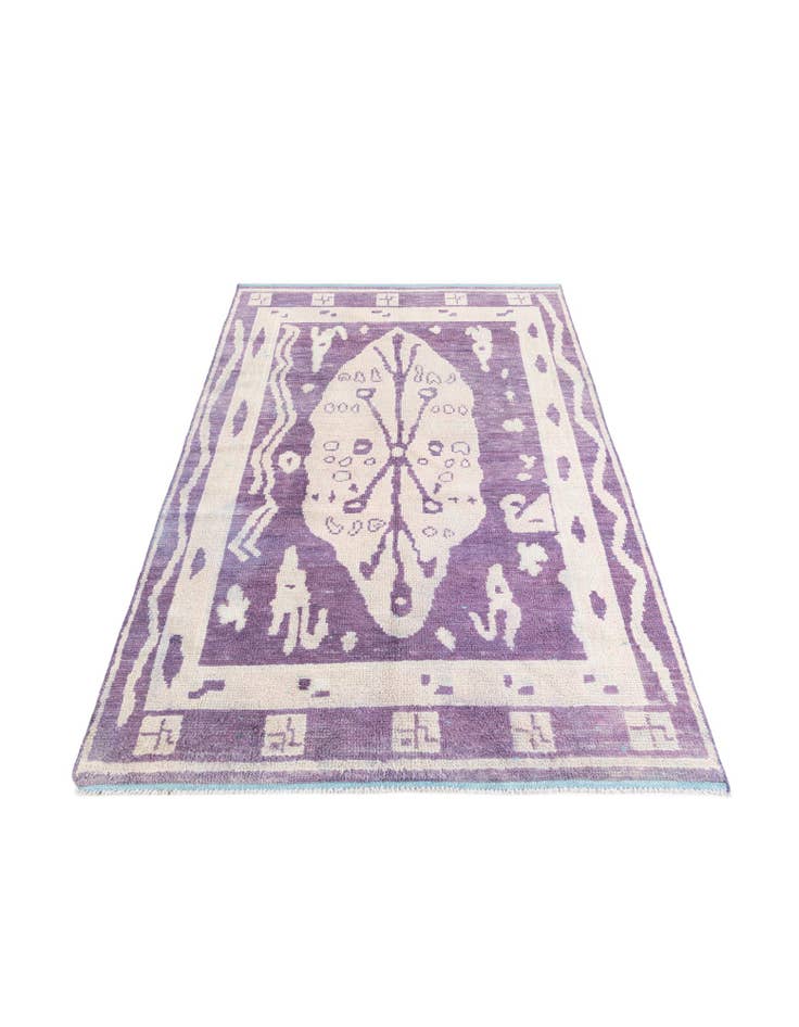 Detail image of  5' 10 x 9' 5  Hand Knotted Moroccan Wool Rug