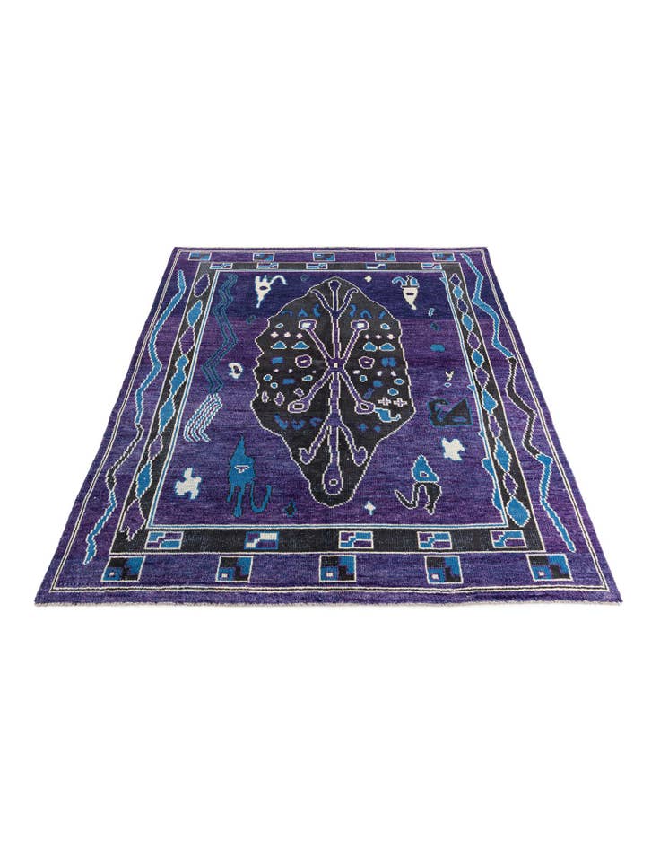 Detail image of  7' 10 x 10' 1  Hand Knotted Moroccan Wool Rug