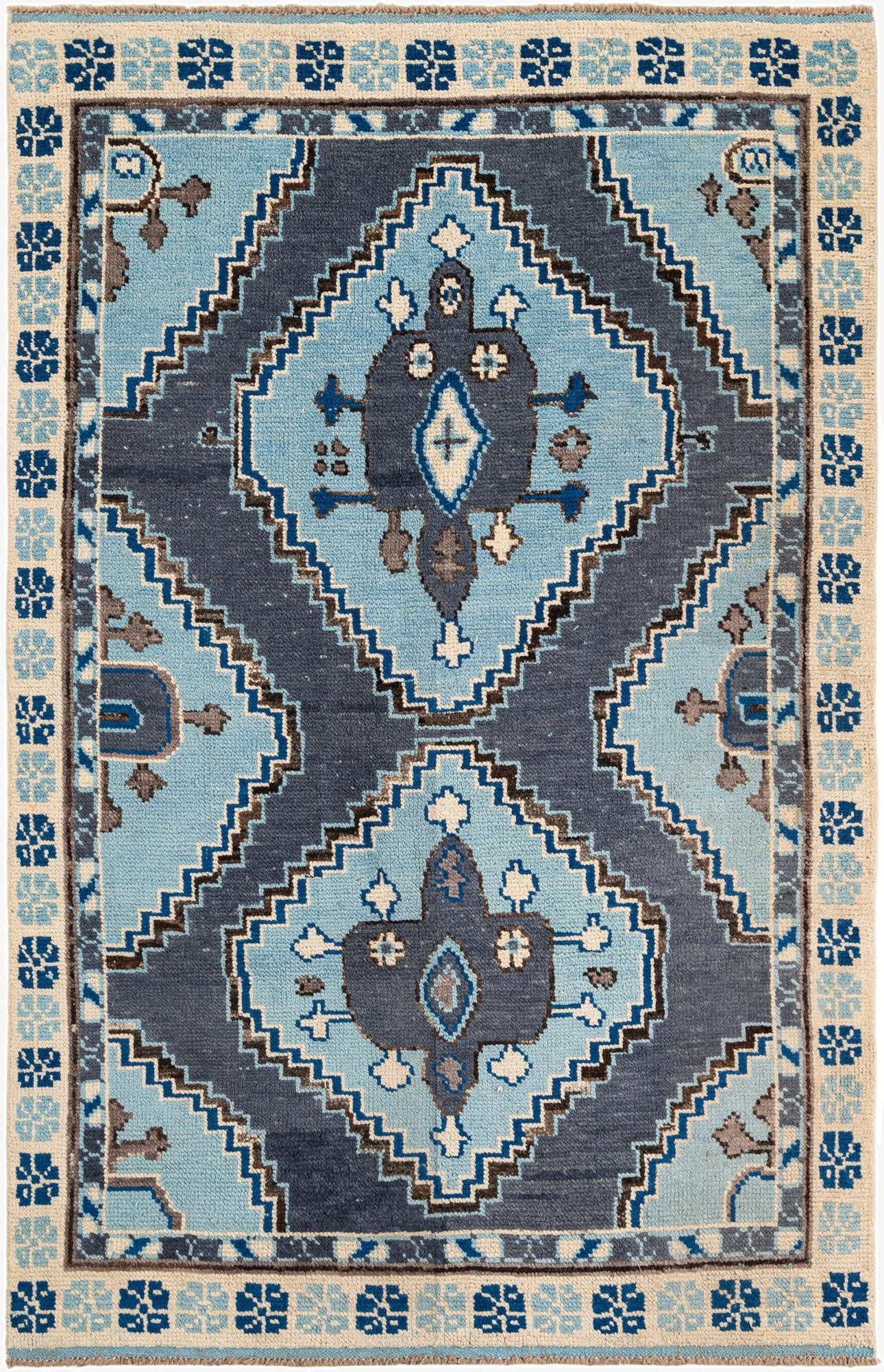  6' x 9' 3  Hand Knotted Moroccan Wool Rug