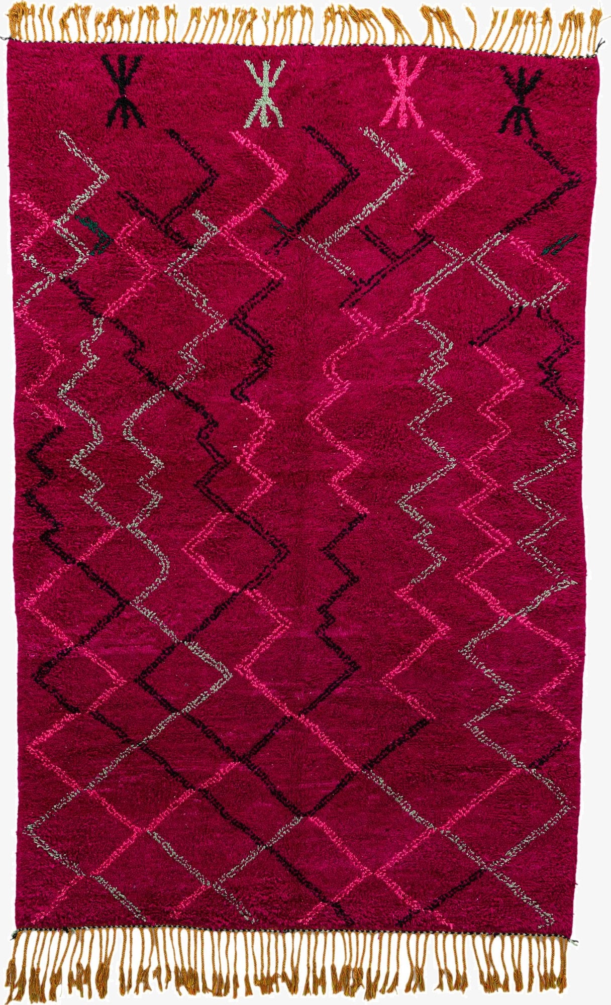  6' 4 x 10'  Hand Knotted Moroccan Wool Rug