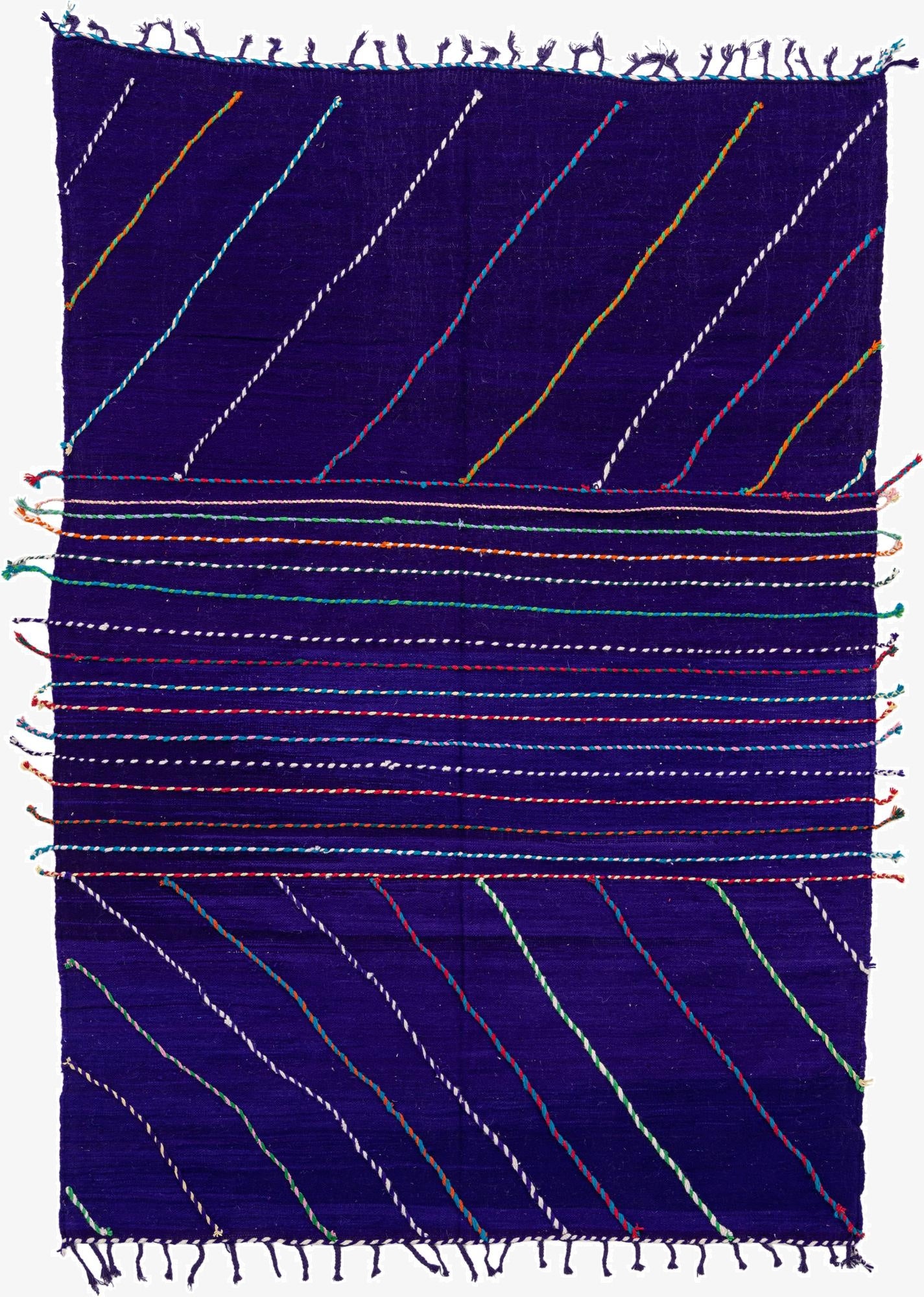  6' 9 x 9' 9  Hand Knotted Moroccan Wool Rug