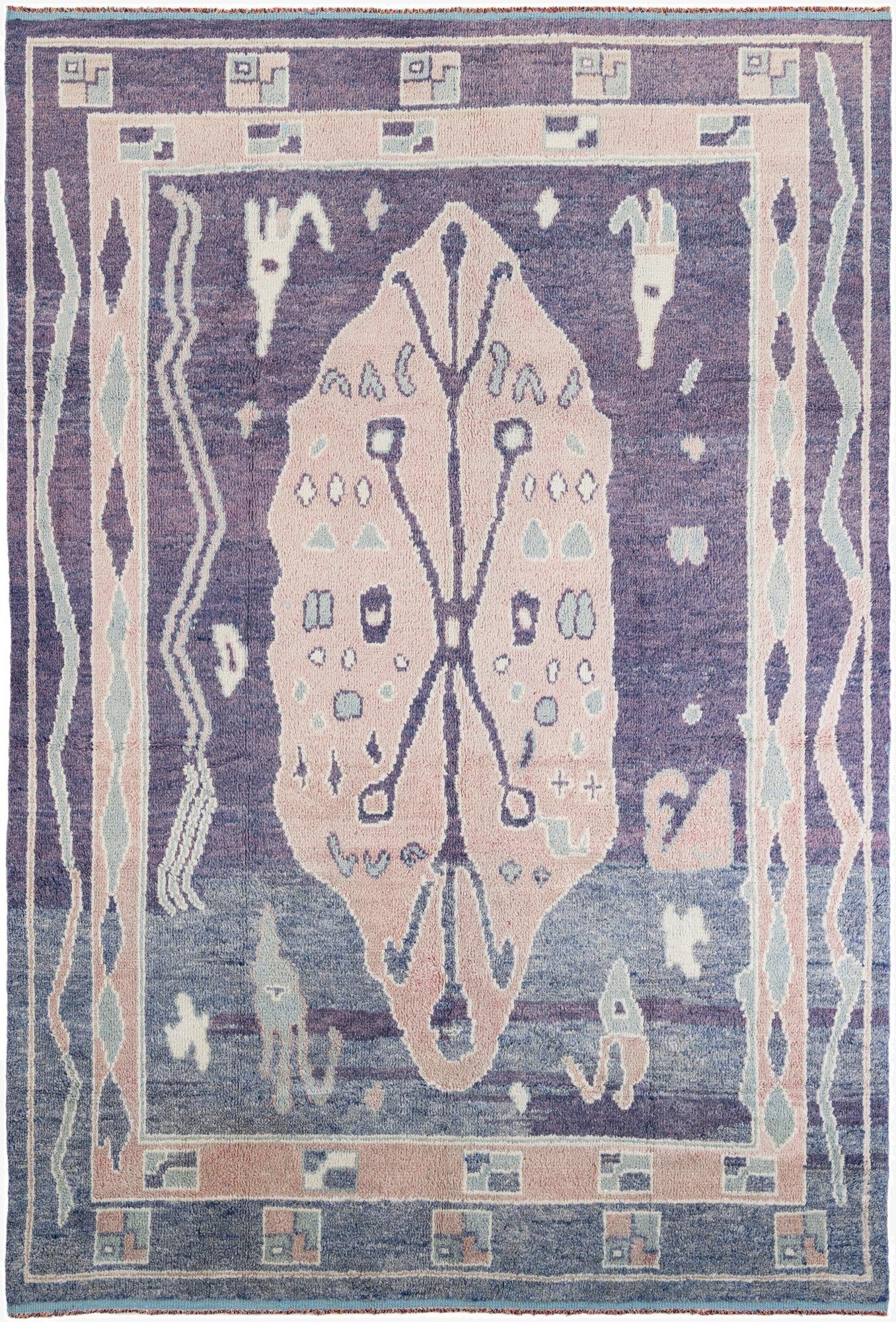  8' 5 x 12' 6  Hand Knotted Moroccan Wool Rug
