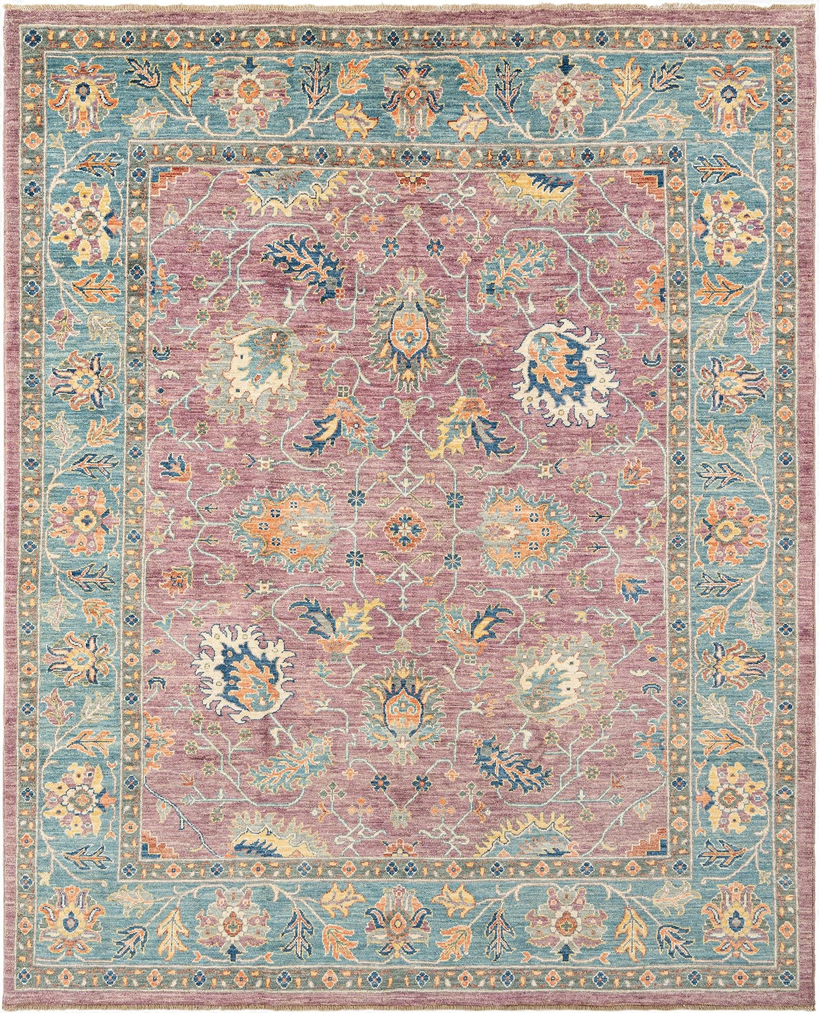  7' 10 x 9' 11  Hand Knotted Oushak Rug