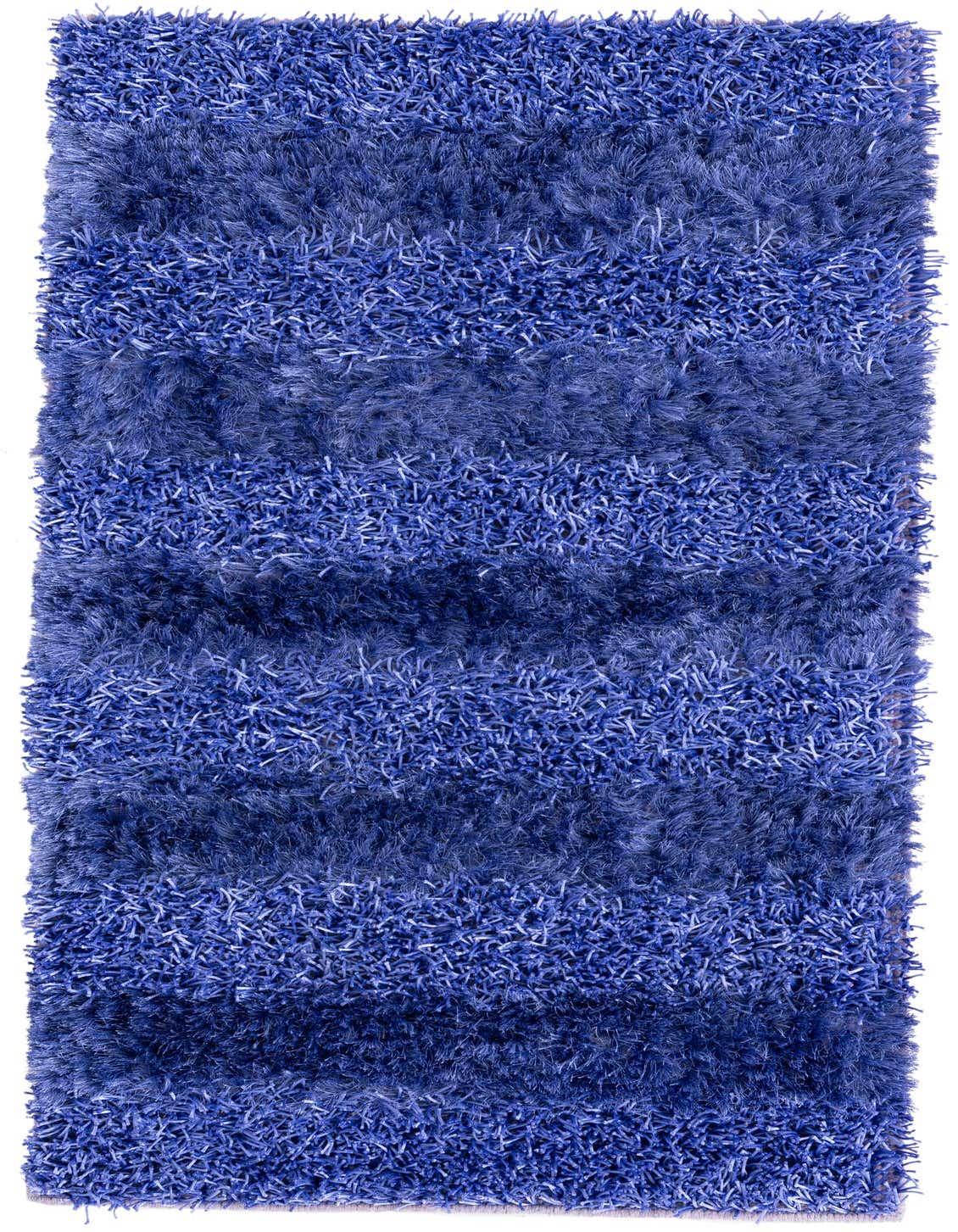 A 3x4 rectangular purple shag rug with alternating textured stripes, perfect for adding cozy modern style to any indoor space.