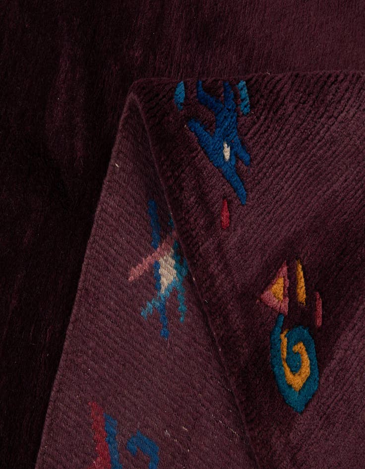 Detail image of  5' 8 x 7' 8  Hand Knotted Tibet Wool Rug