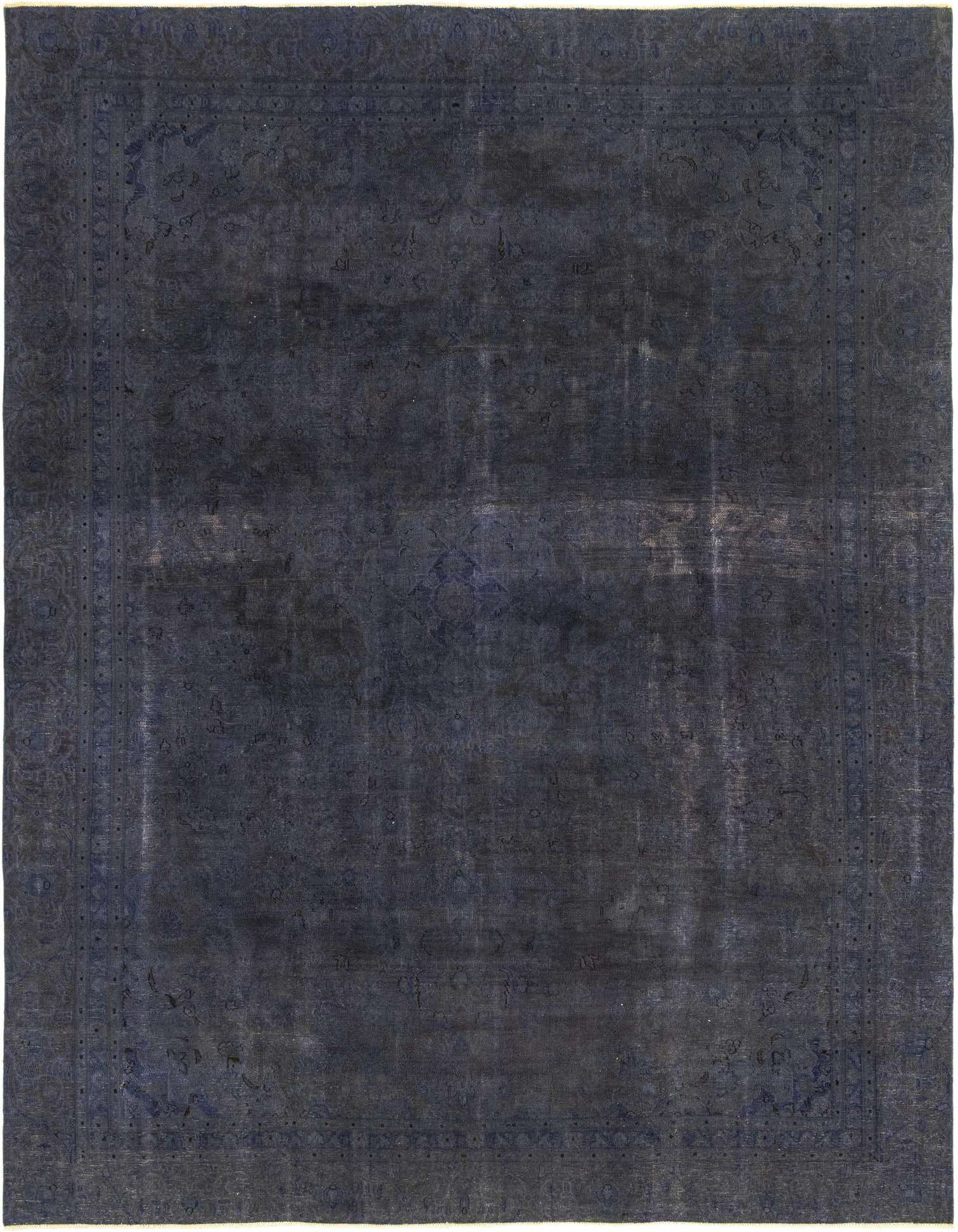 A large 8x11 rectangular Ultra Vintage wool rug in deep purple with a faded traditional Persian medallion pattern.