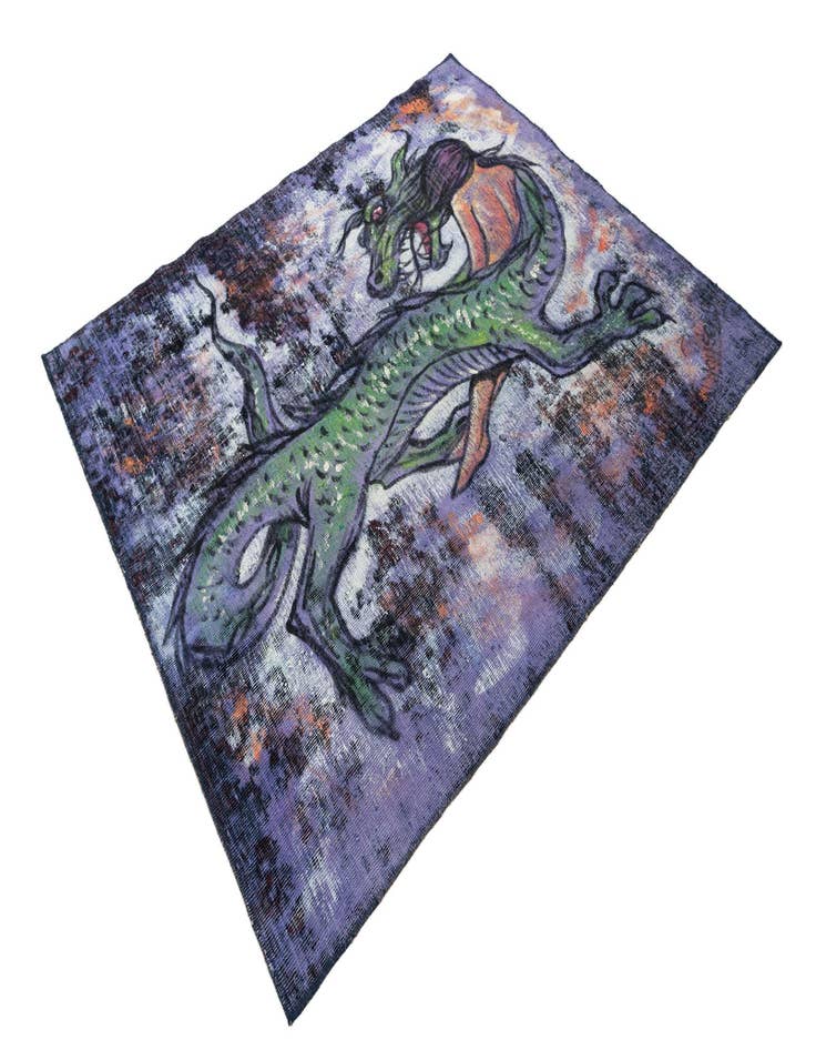 Detail image of  4' 10 x 5' 8  Hand Knotted Ultra Vintage Persian Wool Rug