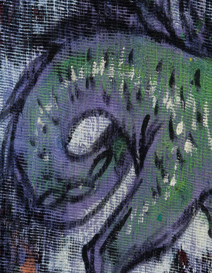 Detail image of  4' 10 x 5' 8  Hand Knotted Ultra Vintage Persian Wool Rug