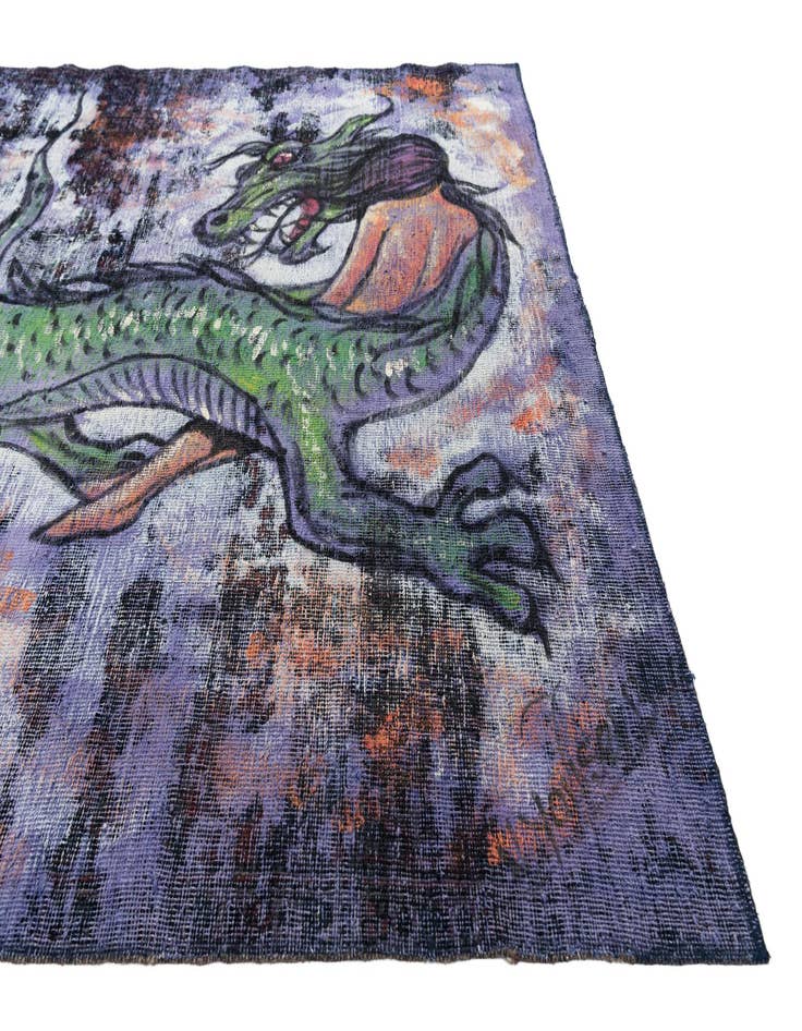 Detail image of  4' 10 x 5' 8  Hand Knotted Ultra Vintage Persian Wool Rug