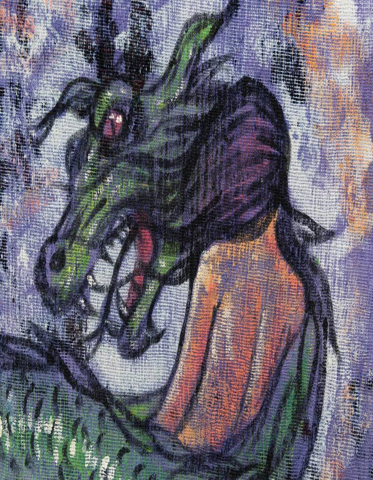 Detail image of  4' 10 x 5' 8  Hand Knotted Ultra Vintage Persian Wool Rug